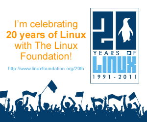I'll be celebrating 20 years of Linux with
The Linux Foundation!