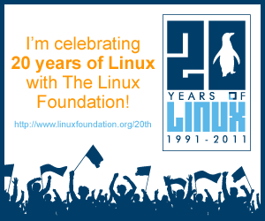 I'll be celebrating 20 years of Linux with
The Linux Foundation!